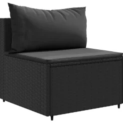 vidaXL Muebles De Jardín-Set de muebles de jardín y cojines 7 pzas ratán sintético