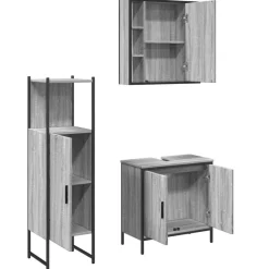 vidaXL Conjuntos De Muebles-Set de muebles de baño 3 pzas madera contrachapada