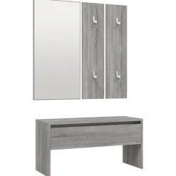 vidaXL Set de muebles de recibidor madera contrachapada Gris sonoma Outlet