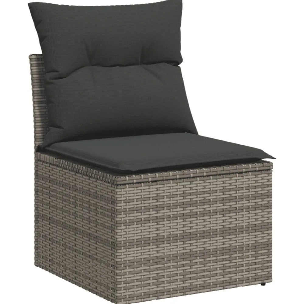 vidaXL Muebles De Jardín-Set de muebles de jardín 6 pzas y cojines ratán sintético