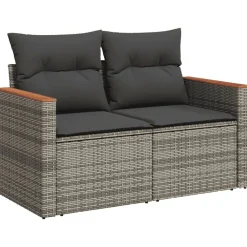 vidaXL Muebles De Jardín-Set de muebles de jardín 6 pzas y cojines ratán sintético