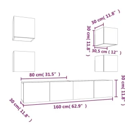 vidaXL Muebles Tv-Set de muebles de TV 6 pzas madera contrachapada