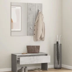 vidaXL Set de muebles de recibidor madera contrachapada gris hormigón Gris hormig&oacute;n Hot