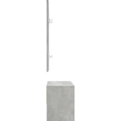 vidaXL Set de muebles de recibidor madera contrachapada gris hormigón Gris hormig&oacute;n Hot