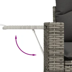 vidaXL Set de muebles de jardín 6 pzas y cojines ratán sintético gris gris y gris oscuro Hot