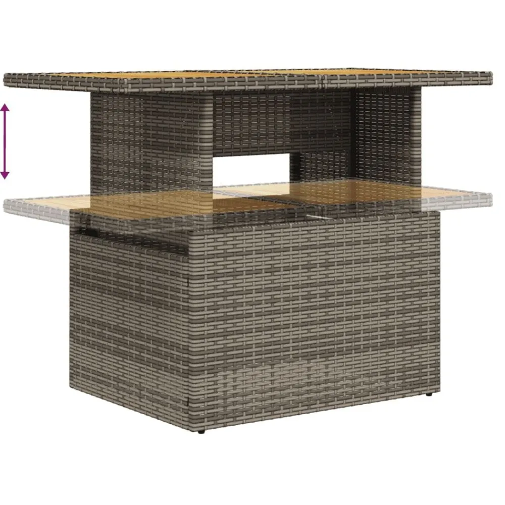 vidaXL Set de muebles de jardín 6 pzas y cojines ratán sintético gris gris y gris oscuro Hot