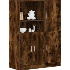 vidaXL Set de muebles de cocina 2 pzas madera ingeniería Roble ahumado Best
