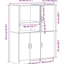 vidaXL Set de muebles de cocina 2 pzas madera ingeniería Roble ahumado Best