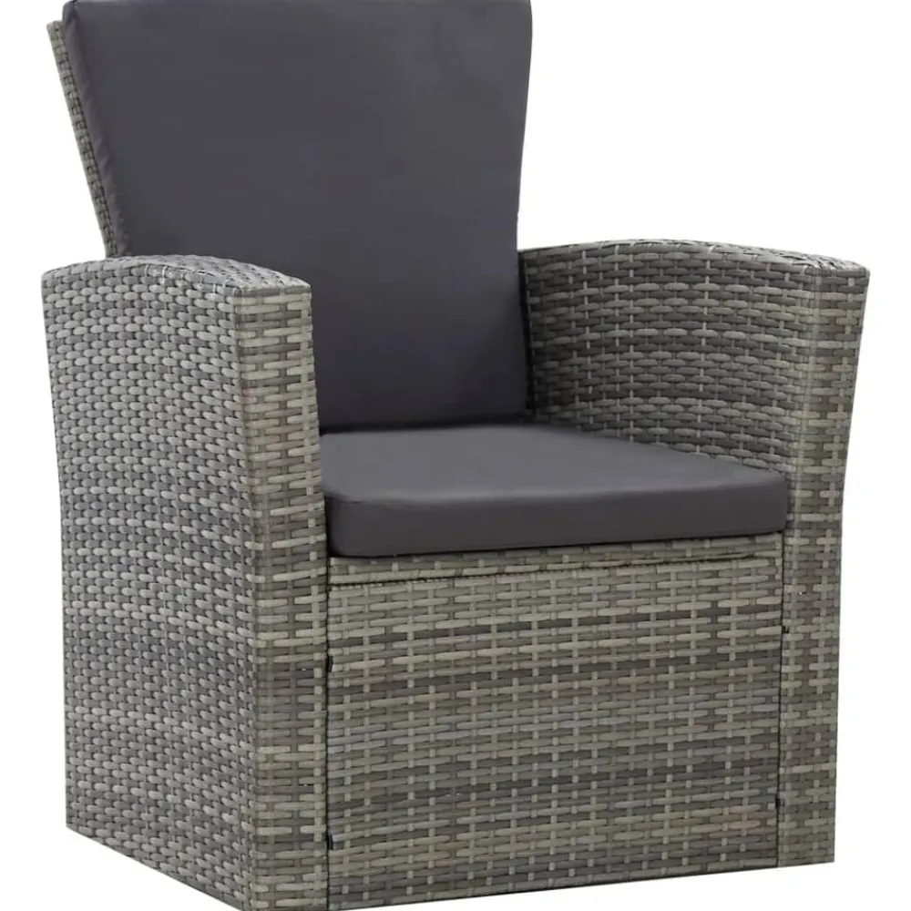 vidaXL Muebles De Jardín-Set de muebles de jardín 4 pzas y cojines ratán sintético
