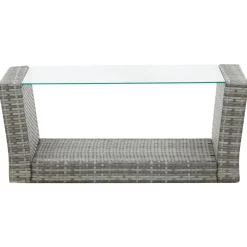 vidaXL Muebles De Jardín-Set de muebles de jardín 4 pzas y cojines ratán sintético
