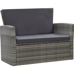 vidaXL Muebles De Jardín-Set de muebles de jardín 4 pzas y cojines ratán sintético