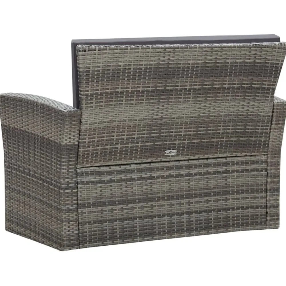 vidaXL Muebles De Jardín-Set de muebles de jardín 4 pzas y cojines ratán sintético