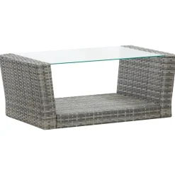 vidaXL Muebles De Jardín-Set de muebles de jardín 4 pzas y cojines ratán sintético