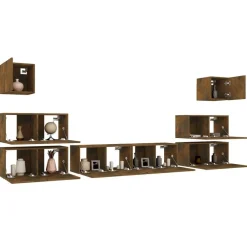 vidaXL Muebles Tv-Set de muebles de TV 8 pzas madera contrachapada