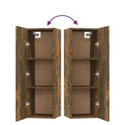 vidaXL Set de muebles de TV 5 pzas madera contrachapada Roble ahumado New