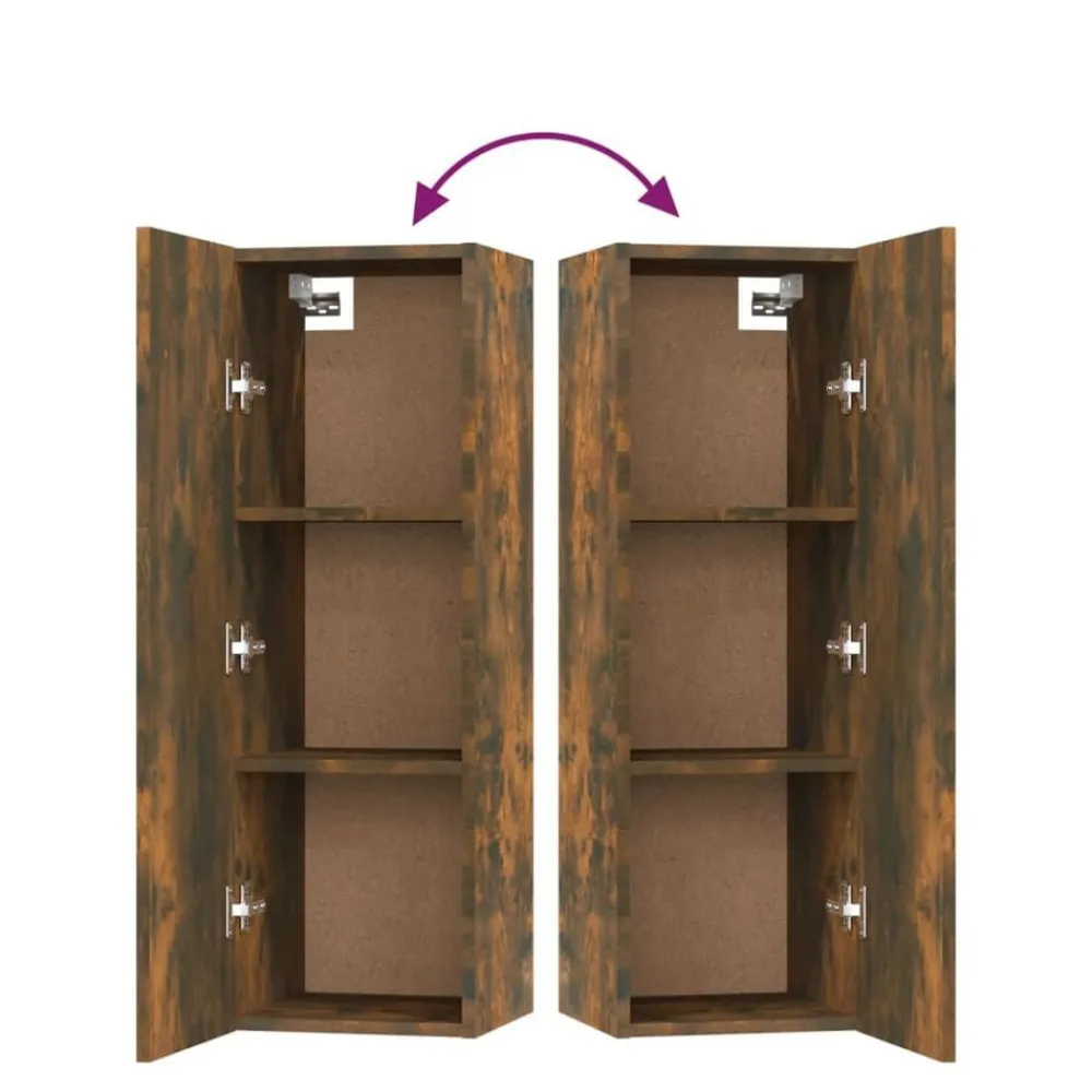 vidaXL Set de muebles de TV 5 pzas madera contrachapada Roble ahumado New