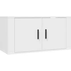 vidaXL Set de muebles de TV 3 piezas madera contrachapada Blanco Outlet