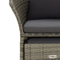 vidaXL Set de muebles de jardín 2 pzas cojines ratán sintético Gris