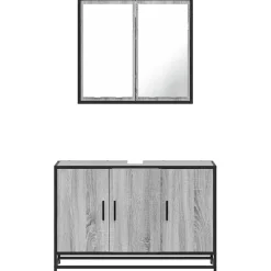 vidaXL Conjuntos De Muebles-Set de muebles de baño 2 pzas madera contrachapada