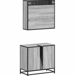 vidaXL Conjuntos De Muebles-Set de muebles de baño 2 pzas madera contrachapada
