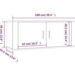 vidaXL Set de muebles de TV 3 pzas madera contrachapada gris hormigón Gris hormig&oacute;n Outlet