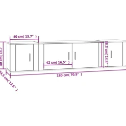 vidaXL Set de muebles de TV 3 pzas madera contrachapada gris hormigón Gris hormig&oacute;n Outlet