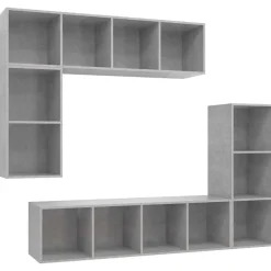 vidaXL Muebles Tv-Set de muebles de TV 4 pzas madera contrachapada gris hormigón