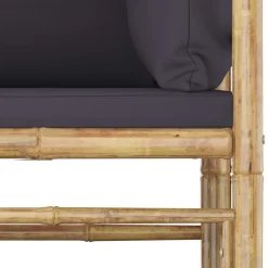 vidaXL Muebles De Jardín-Set de muebles de jardín 5 piezas bambú con cojines
