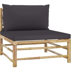 vidaXL Muebles De Jardín-Set de muebles de jardín 5 piezas bambú con cojines
