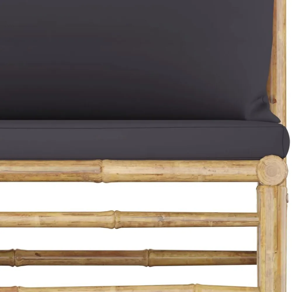 vidaXL Muebles De Jardín-Set de muebles de jardín 5 piezas bambú con cojines