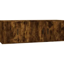 vidaXL Set de muebles de TV 2 pzas madera contrachapada Roble ahumado Outlet