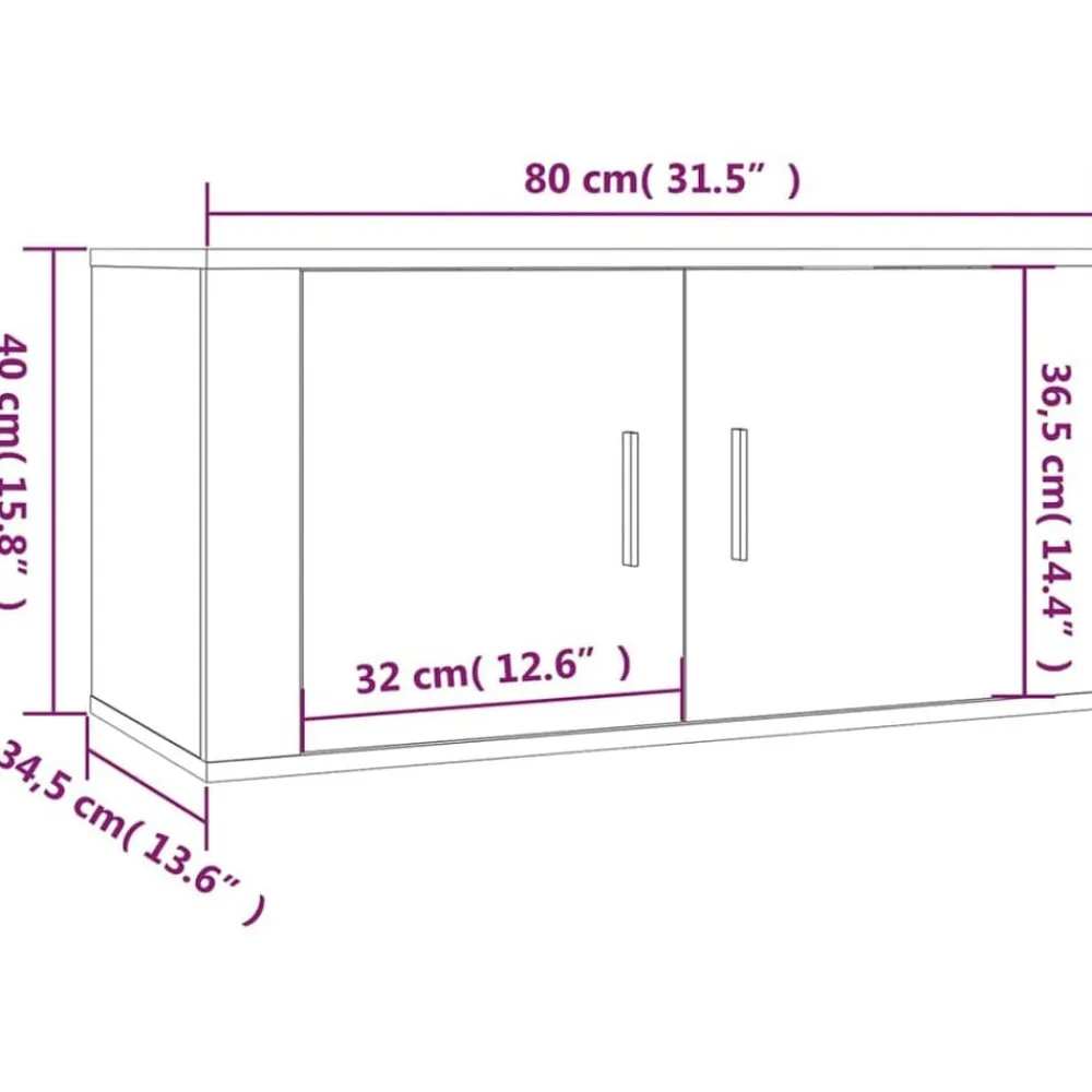 vidaXL Set de muebles de TV 2 pzas madera contrachapada Roble ahumado Outlet