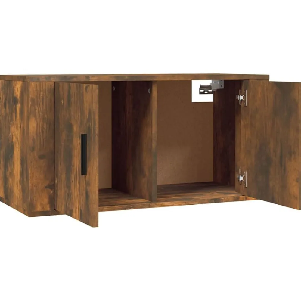 vidaXL Set de muebles de TV 2 pzas madera contrachapada Roble ahumado Outlet