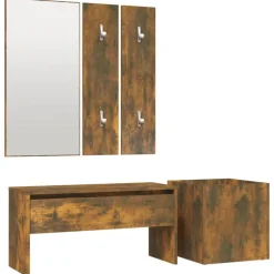 vidaXL Set de muebles de recibidor madera contrachapada Roble ahumado Outlet