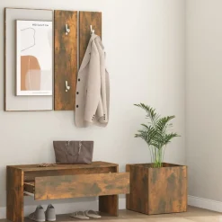 vidaXL Set de muebles de recibidor madera contrachapada Roble ahumado Outlet