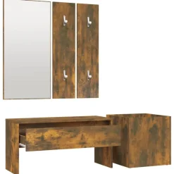 vidaXL Set de muebles de recibidor madera contrachapada Roble ahumado Outlet