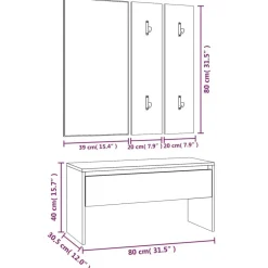 vidaXL Set de muebles de recibidor madera contrachapada Roble ahumado Outlet