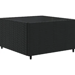 vidaXL Set de muebles de jardín y cojines 7 pzas ratán sintético negro Negro y crema Best