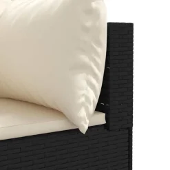 vidaXL Set de muebles de jardín y cojines 7 pzas ratán sintético negro Negro y crema Best