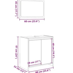 vidaXL Set de muebles de baño 2 pzas madera contrachapada Roble Sonoma Online