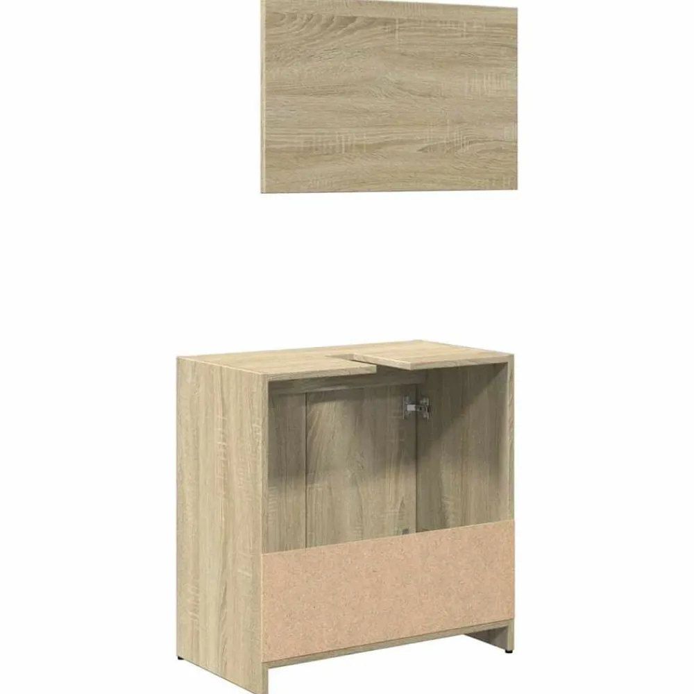 vidaXL Set de muebles de baño 2 pzas madera contrachapada Roble Sonoma Online