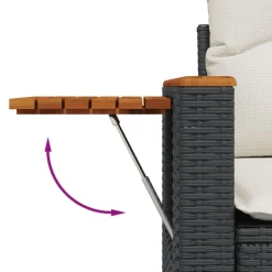 vidaXL Muebles De Jardín-Set de muebles de jardín 5 pzas y cojines ratán sintético negro