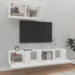 vidaXL Muebles Tv-Set de muebles de TV 3 piezas madera contrachapada