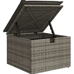 vidaXL Set de muebles de jardín 6 pzas y cojines ratán sintético Gris Discount