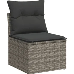 vidaXL Set de muebles de jardín 6 pzas y cojines ratán sintético Gris Discount