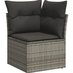 vidaXL Muebles De Jardín-Set de muebles de jardín 6 pzas y cojines ratán sintético