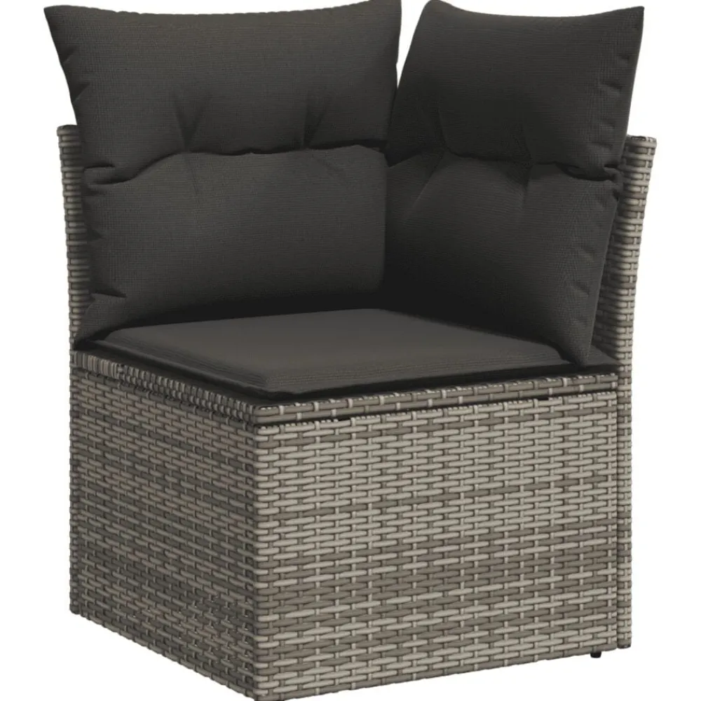 vidaXL Muebles De Jardín-Set de muebles de jardín 6 pzas y cojines ratán sintético