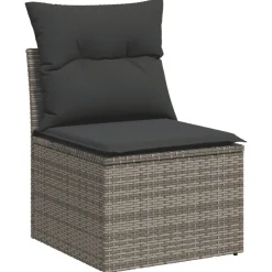 vidaXL Muebles De Jardín-Set de muebles de jardín 6 pzas y cojines ratán sintético