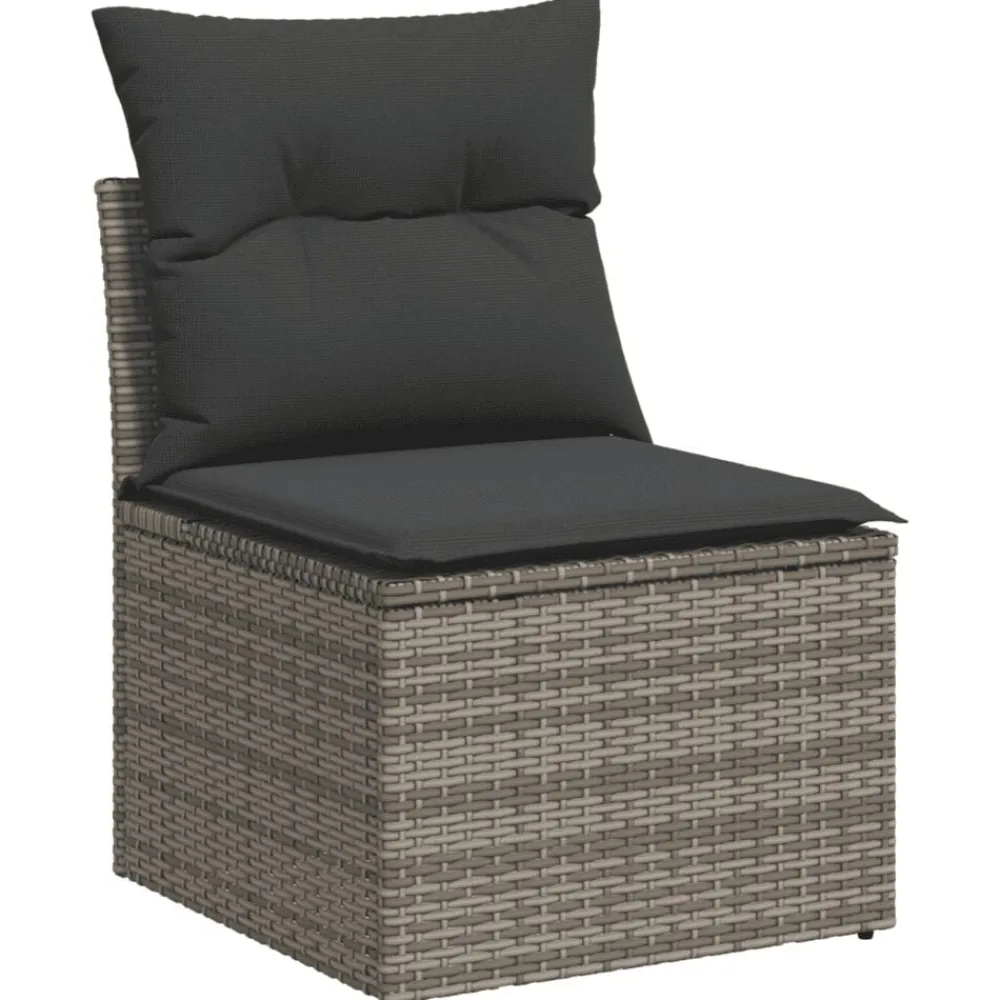 vidaXL Muebles De Jardín-Set de muebles de jardín 6 pzas y cojines ratán sintético