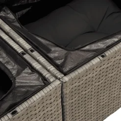 vidaXL Muebles De Jardín-Set de muebles de jardín 6 pzas y cojines ratán sintético